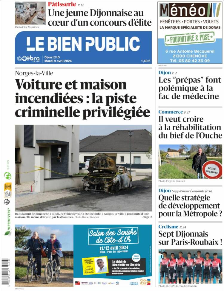 Portada de Le Bien Public (Francia)