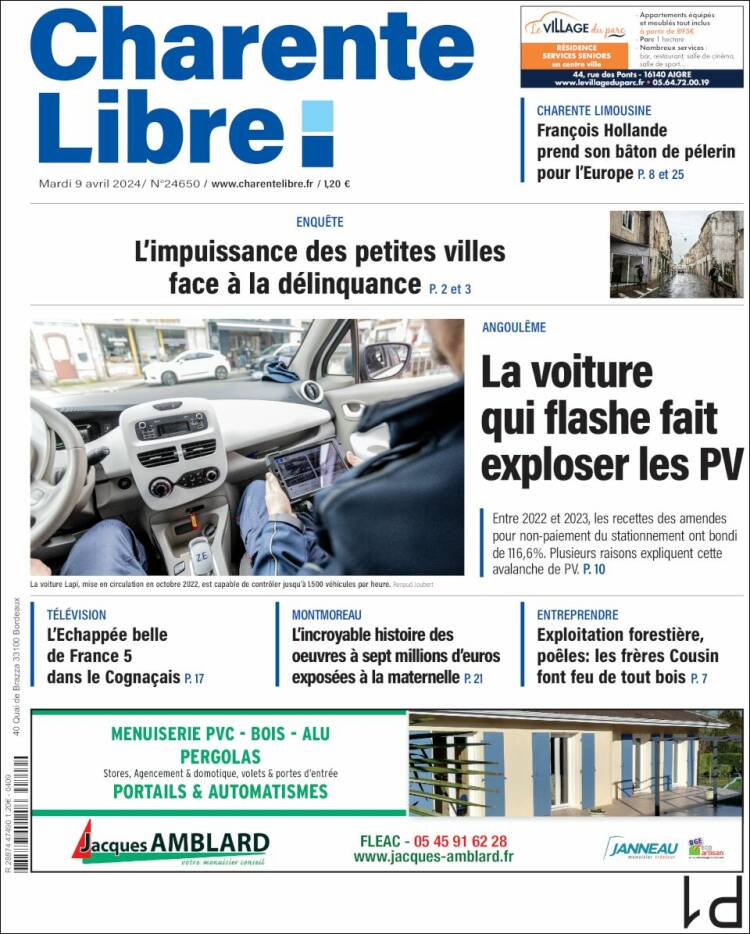 Portada de Charente Libre (Francia)