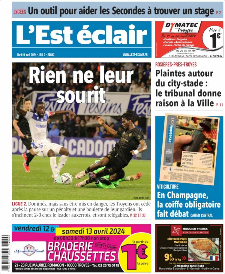 Portada de L'Est Eclair (Francia)