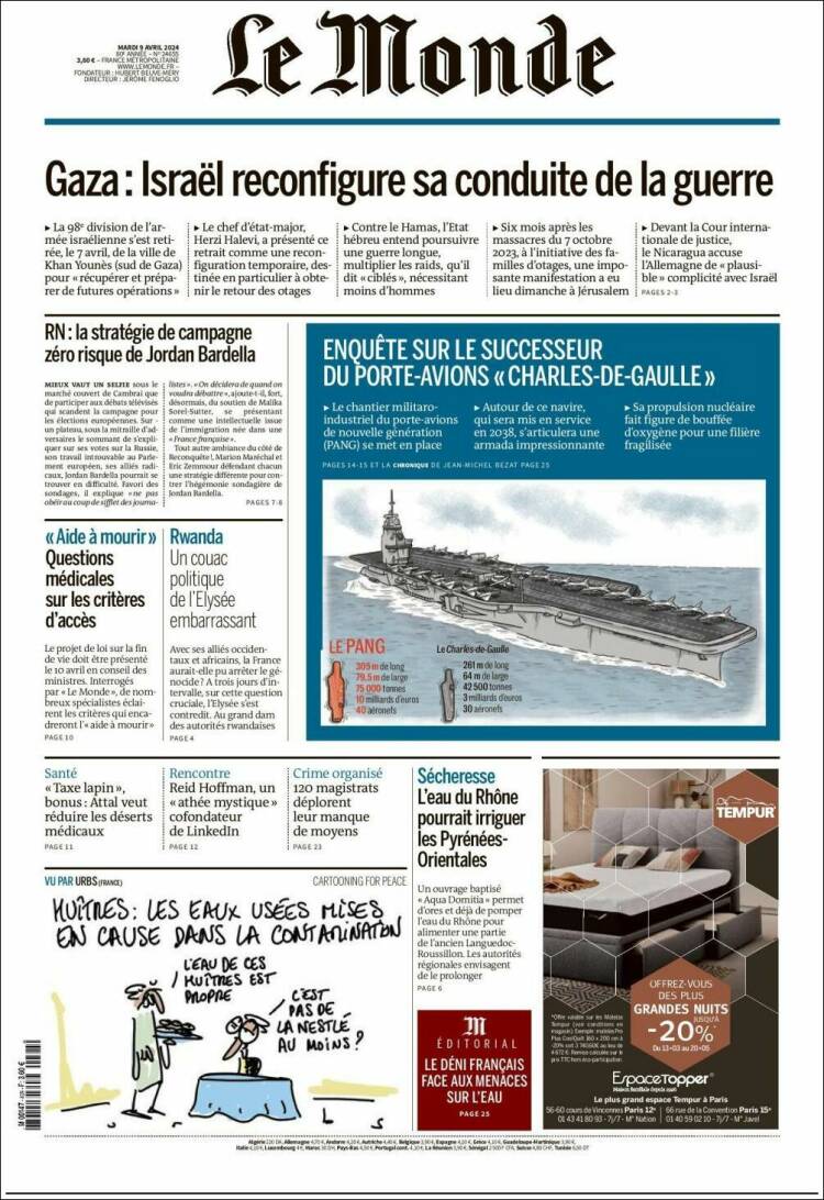 Portada de Le Monde (Francia)
