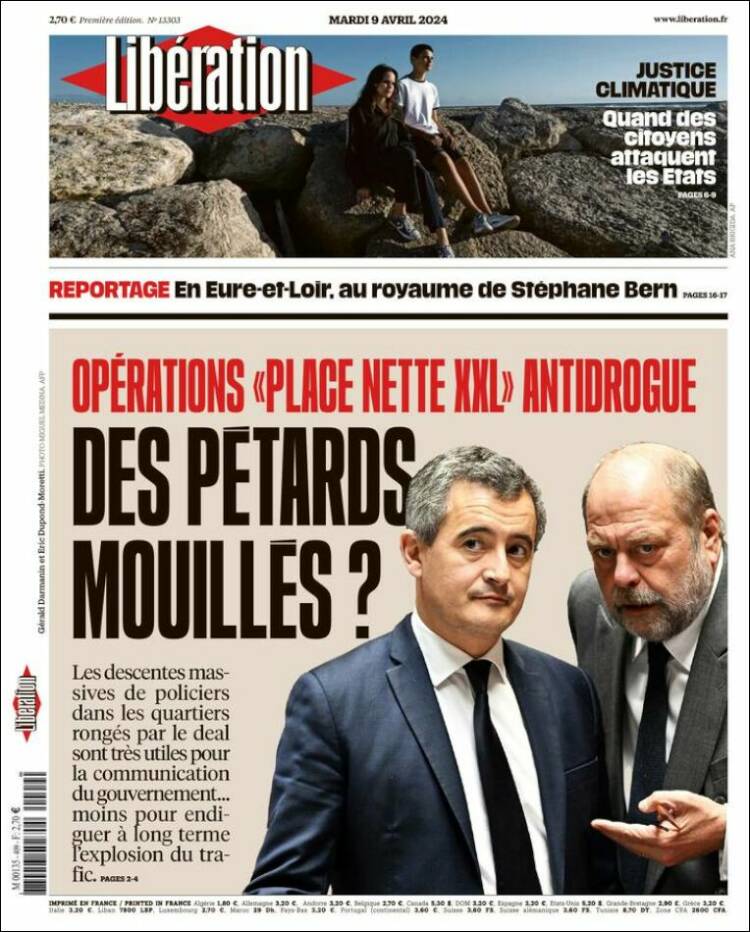 Portada de Libération (Francia)