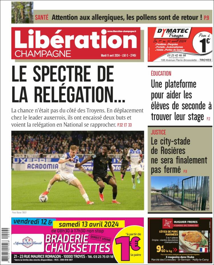 Portada de Libération Champagne (Francia)