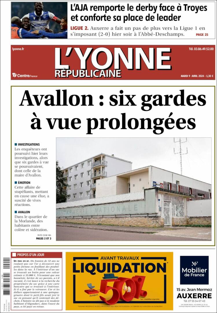 Portada de L'Yonne-Républicaine (Francia)