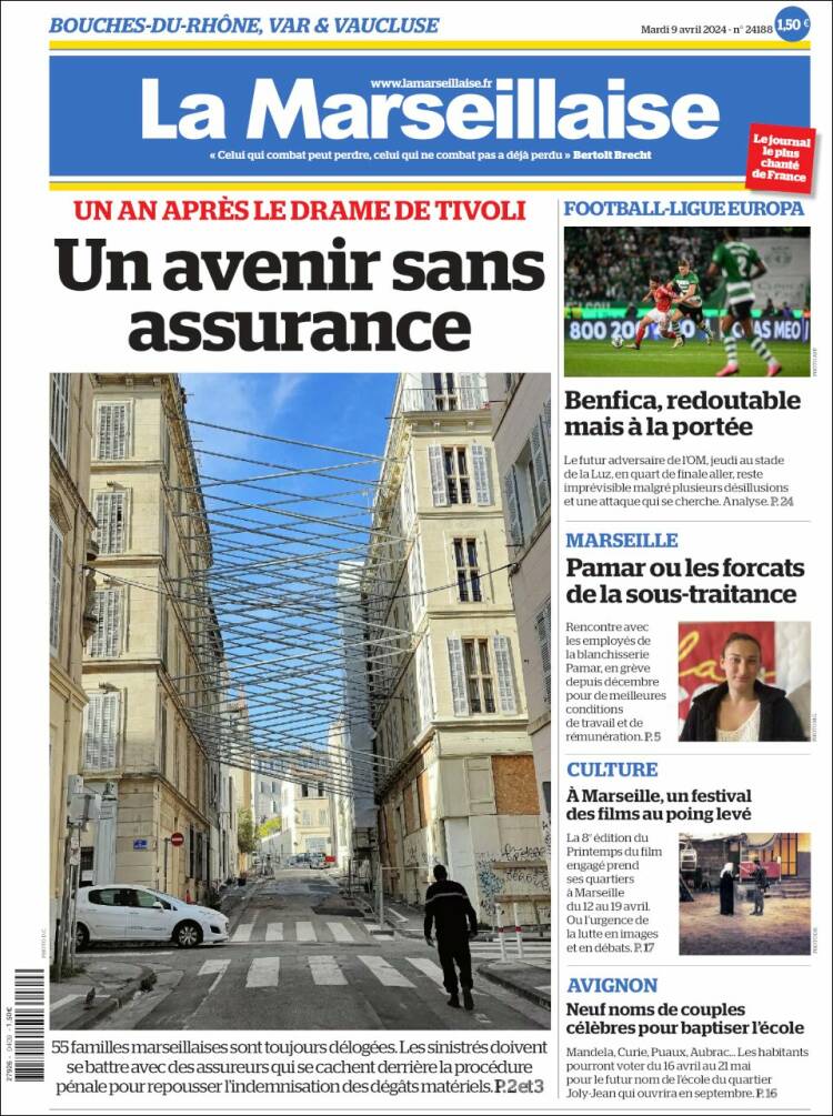 Portada de La Marseillaise (Francia)