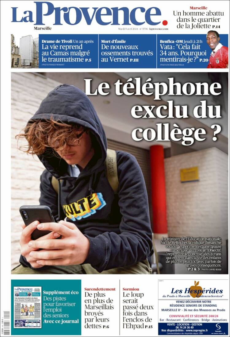Portada de La Provence (Francia)