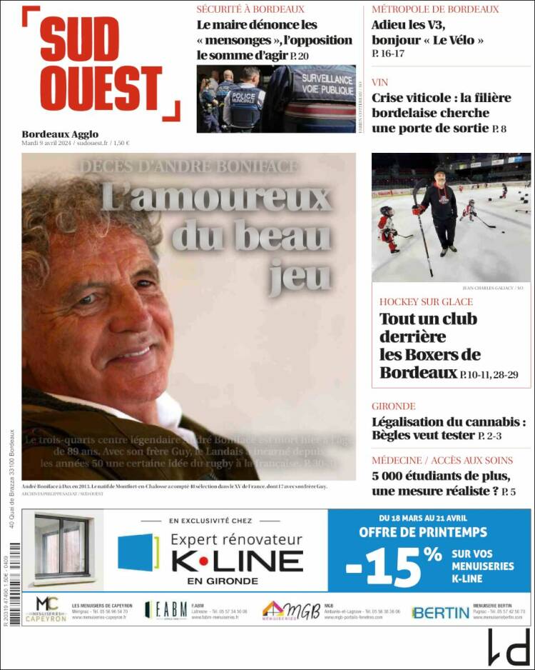 Portada de Sud Ouest (France)