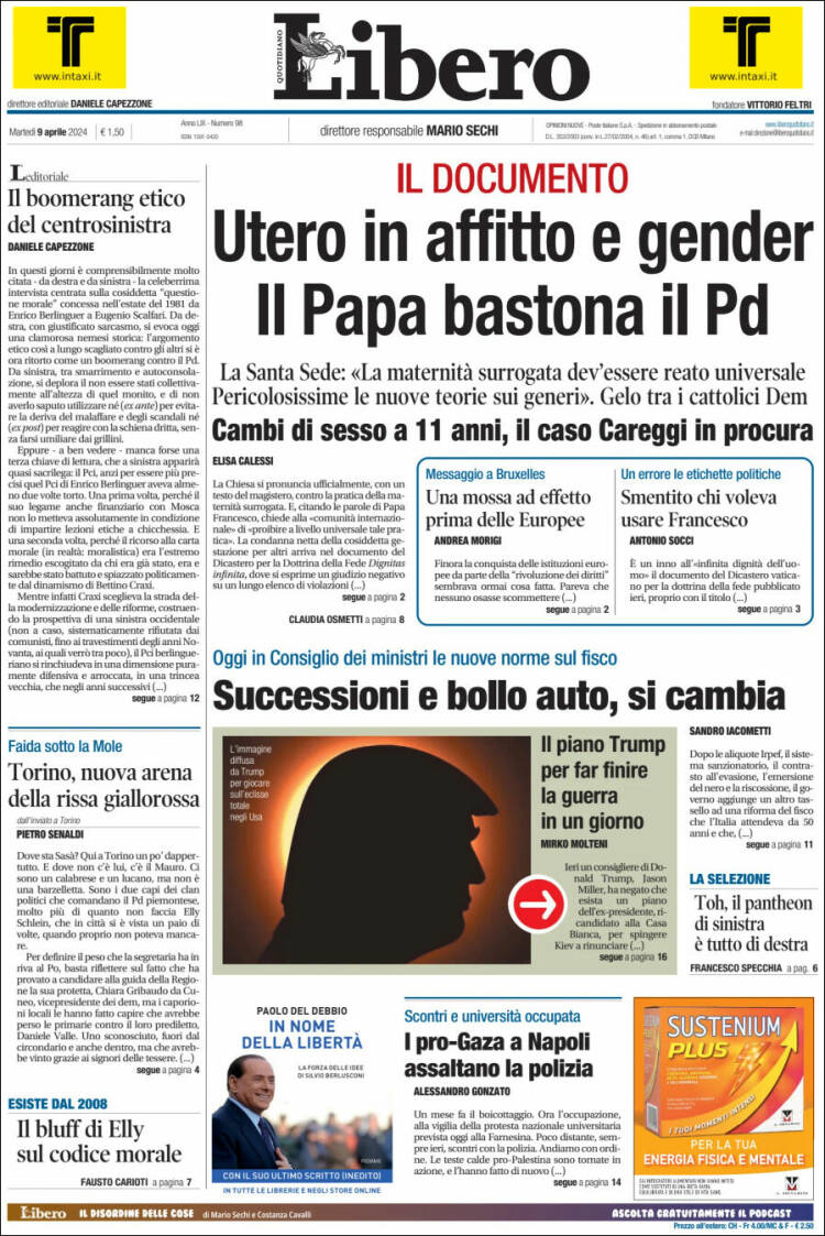 Portada de Libero (Italia)