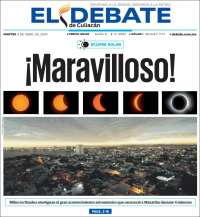 Portada de El Debate de Culiacán (México)