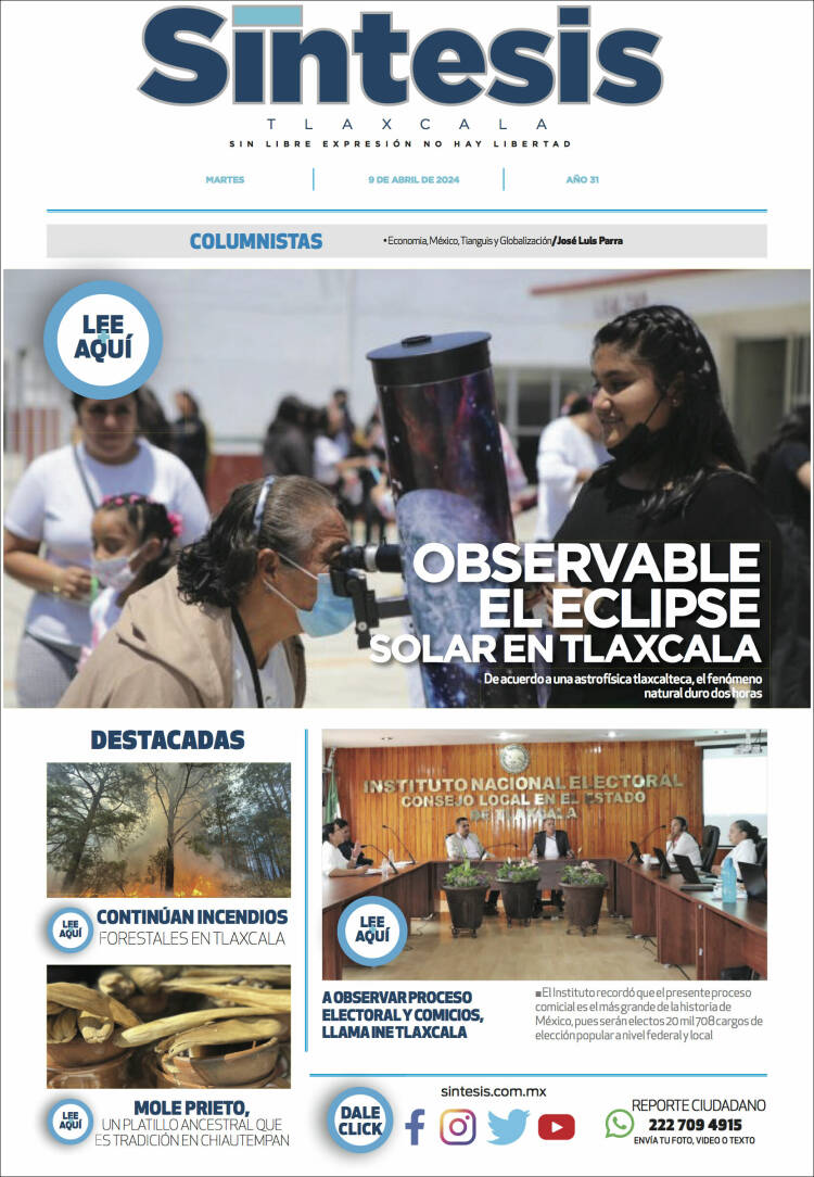 Portada de Síntesis de Tlaxcala (México)