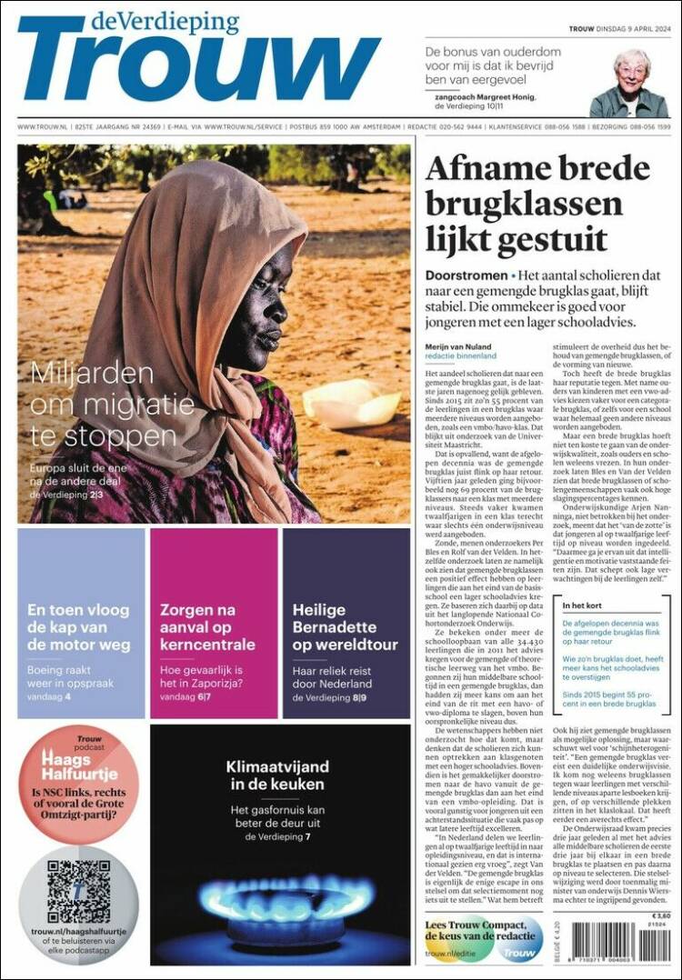 Portada de Trouw (Pa&iacute;ses Bajos)