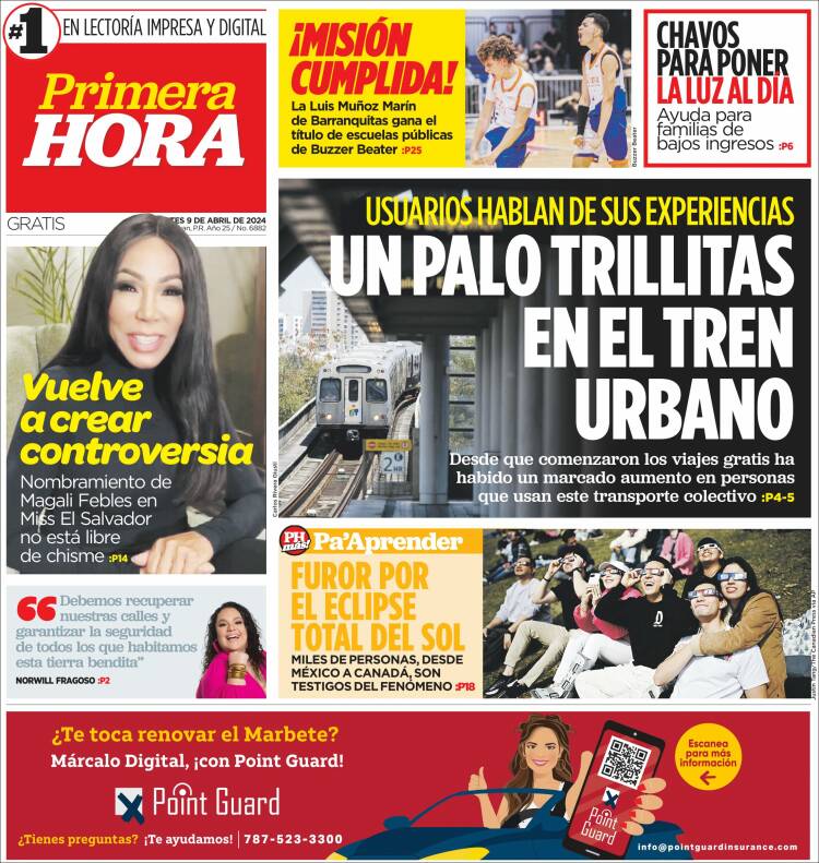 Portada de Primera Hora (Puerto Rico)