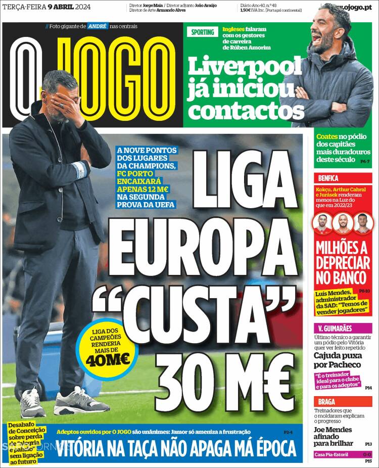 Portada de O Jogo (Portugal)