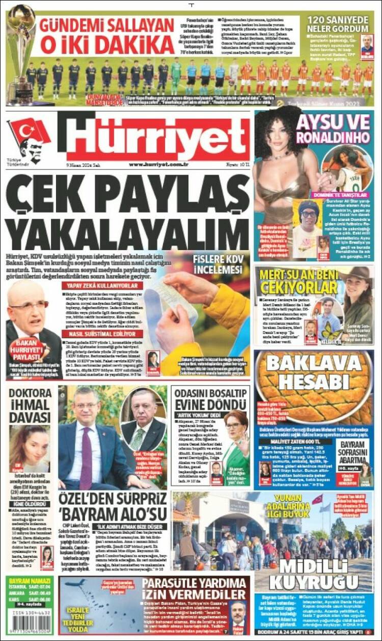 Portada de Hürriyet (Turqu&iacute;a)