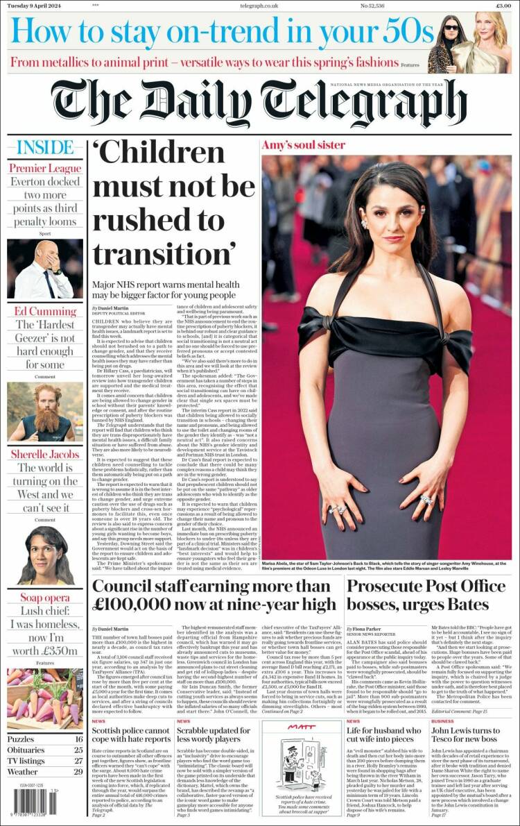 Portada de Daily Telegraph (United Kingdom)