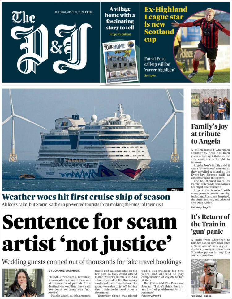 Portada de The Press and Journal (Reino Unido)