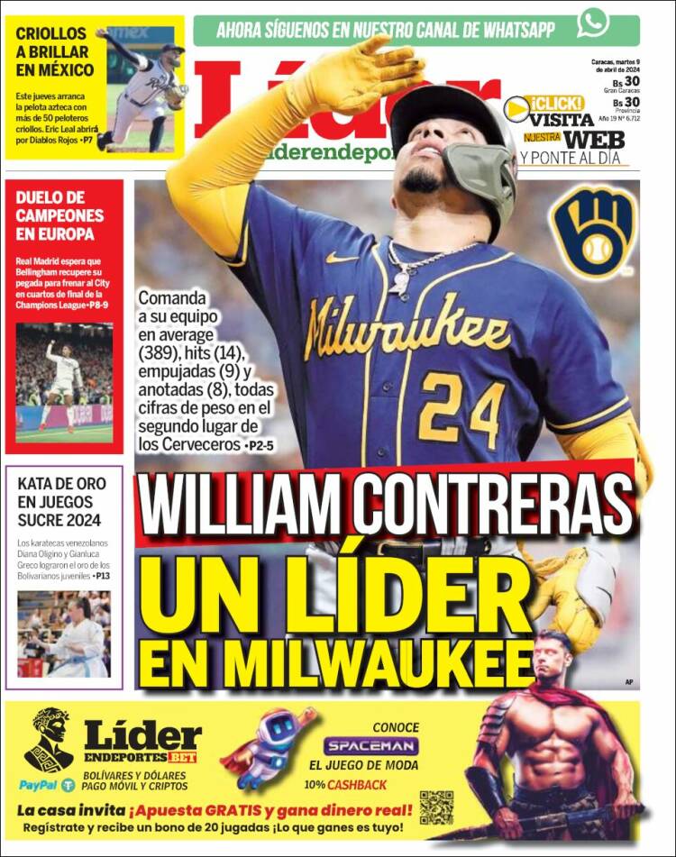 Portada de Lider en deportes (Venezuela)