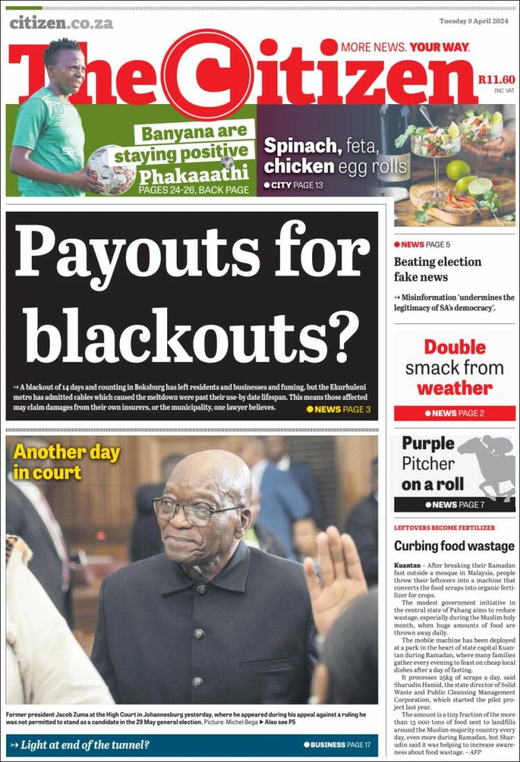 Portada de The Citizen (Sud&aacute;frica)