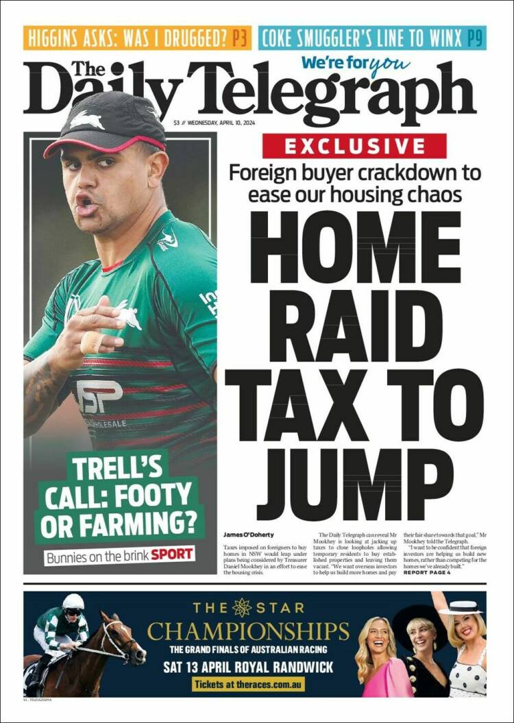 Portada de The Daily Telegraph (Australia)