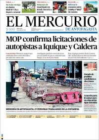 Portada de El Mercurio de Antofagasta (Chile)