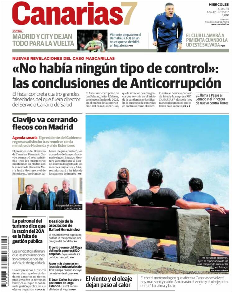 Portada de Canarias 7 (España)