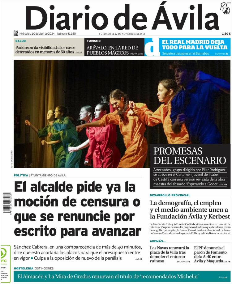 Portada de Diario de Ávila (España)