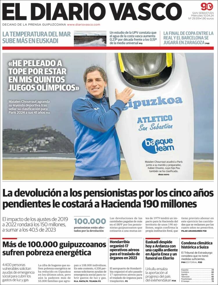 Portada de Diario Vasco (España)