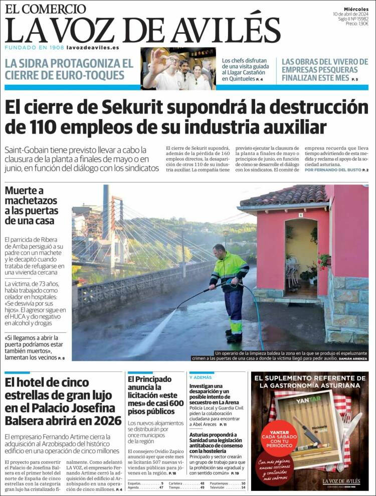 Portada de El Comercio - Avilés (España)