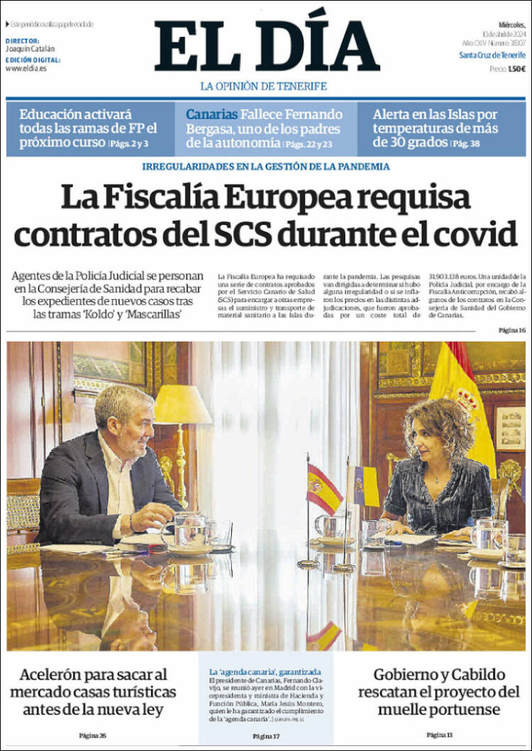 Portada de El Día (España)