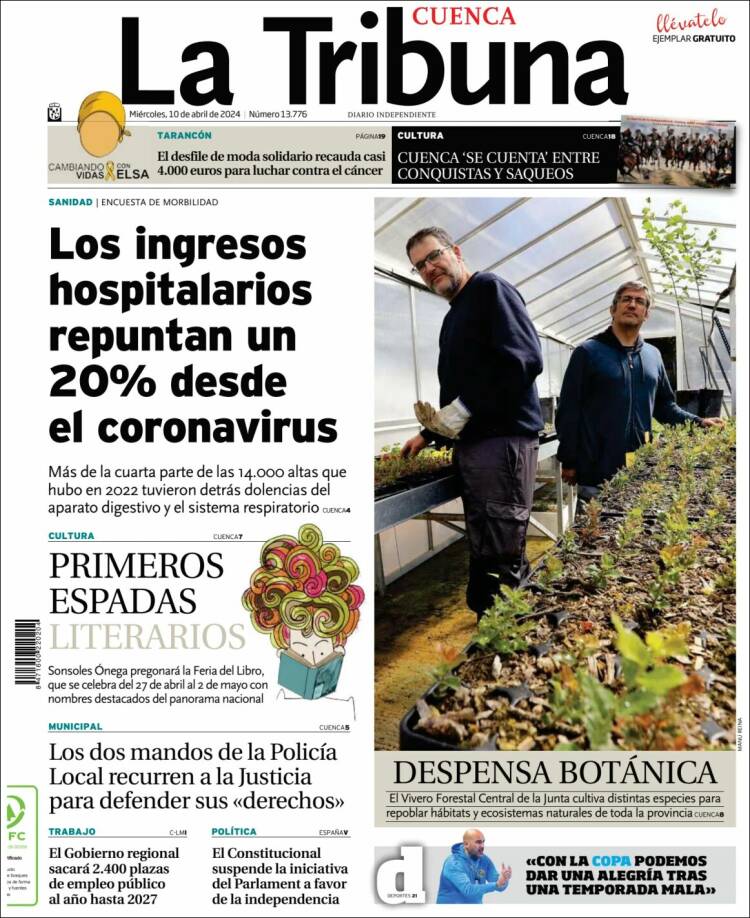 Portada de La Tribuna de Cuenca (España)