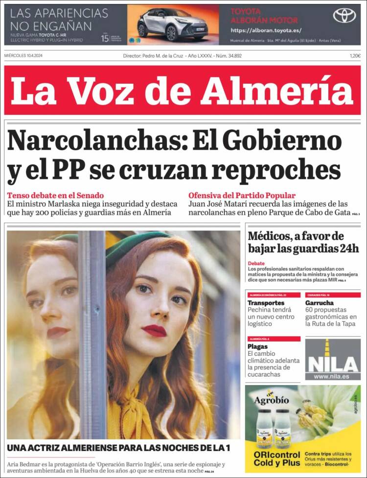 Portada de La Voz de Almería (España)