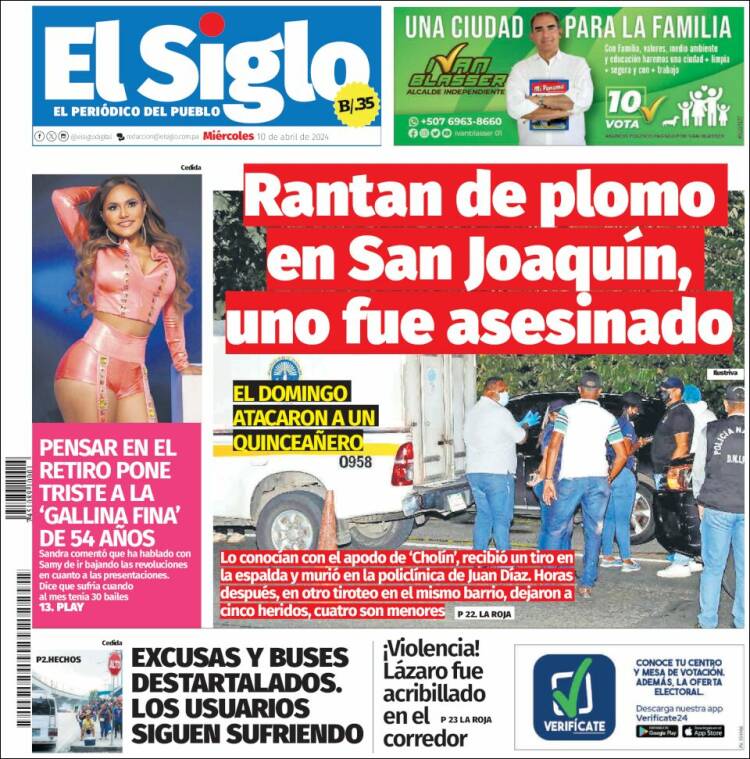 Portada de El Siglo (Panam&aacute;)