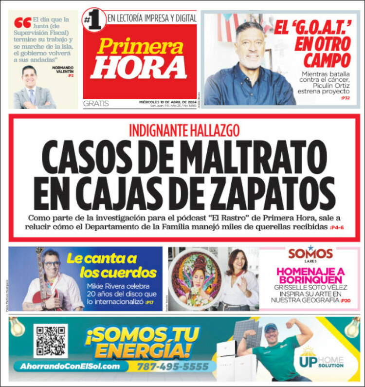 Portada de Primera Hora (Puerto Rico)