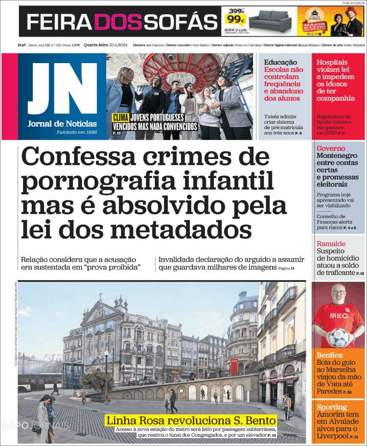 Portada de Jornal de Notícias (Portugal)