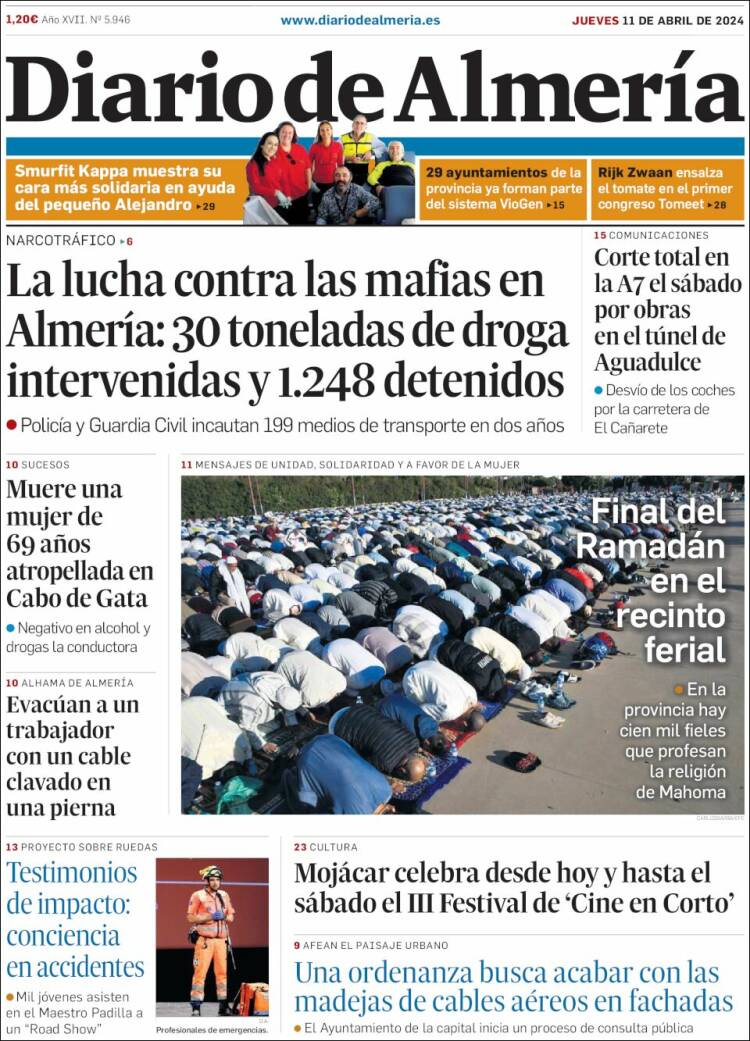 Portada de Diario de Almería (España)