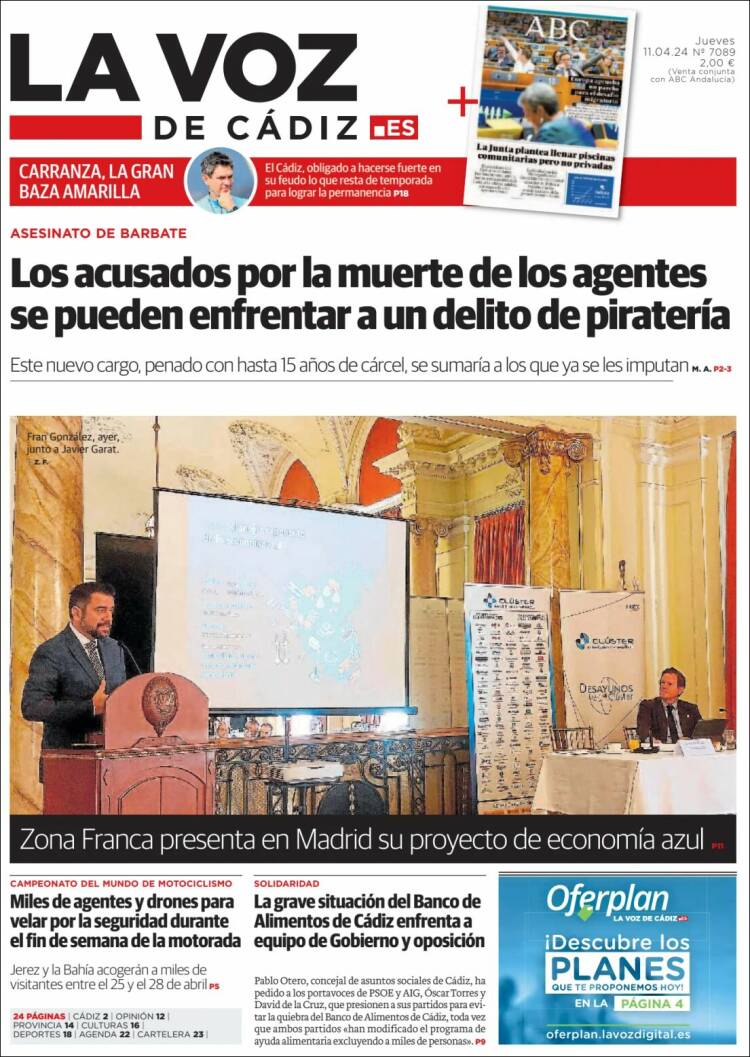 Portada de La Voz de Cádiz (España)
