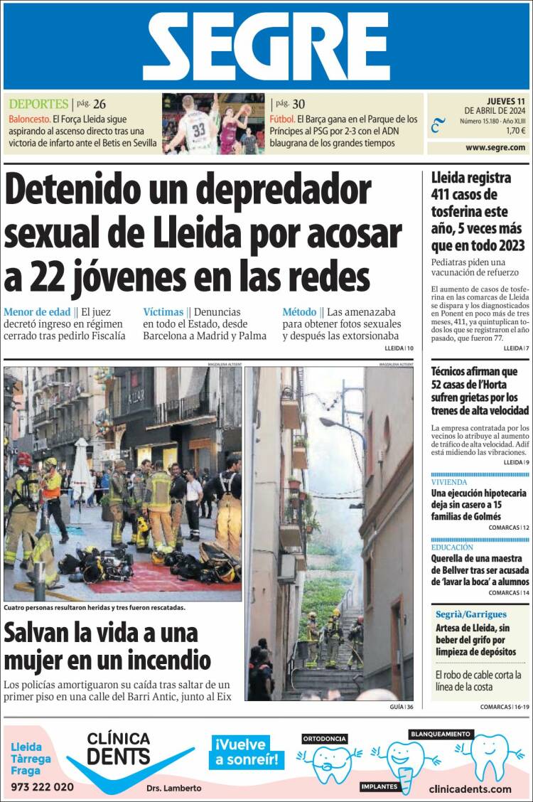 Portada de Segre  (España)
