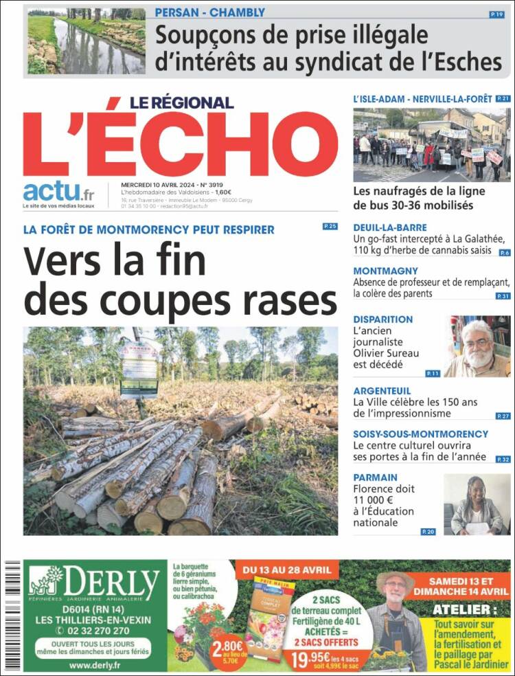 Portada de L'Echo de la Haute-Vienne (Francia)