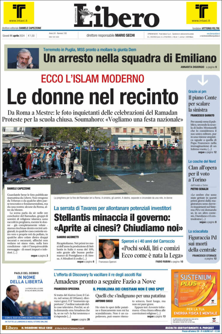 Portada de Libero (Italia)