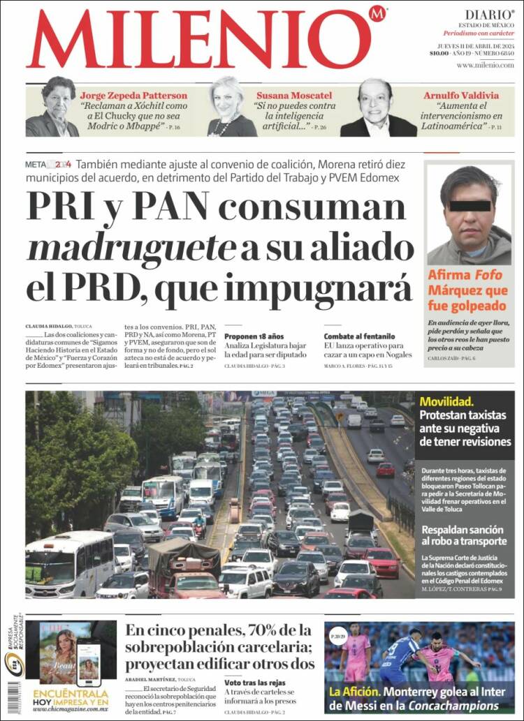Portada de Milenio - Estado de México (M&eacute;xico)