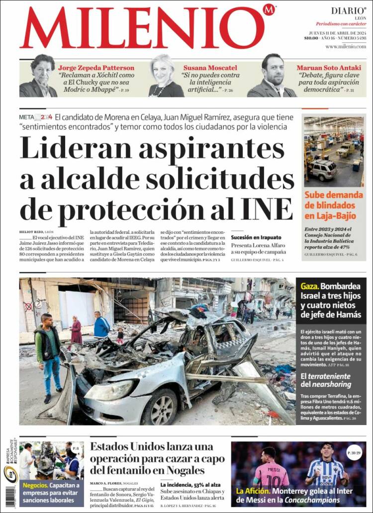 Portada de Milenio de León (M&eacute;xico)