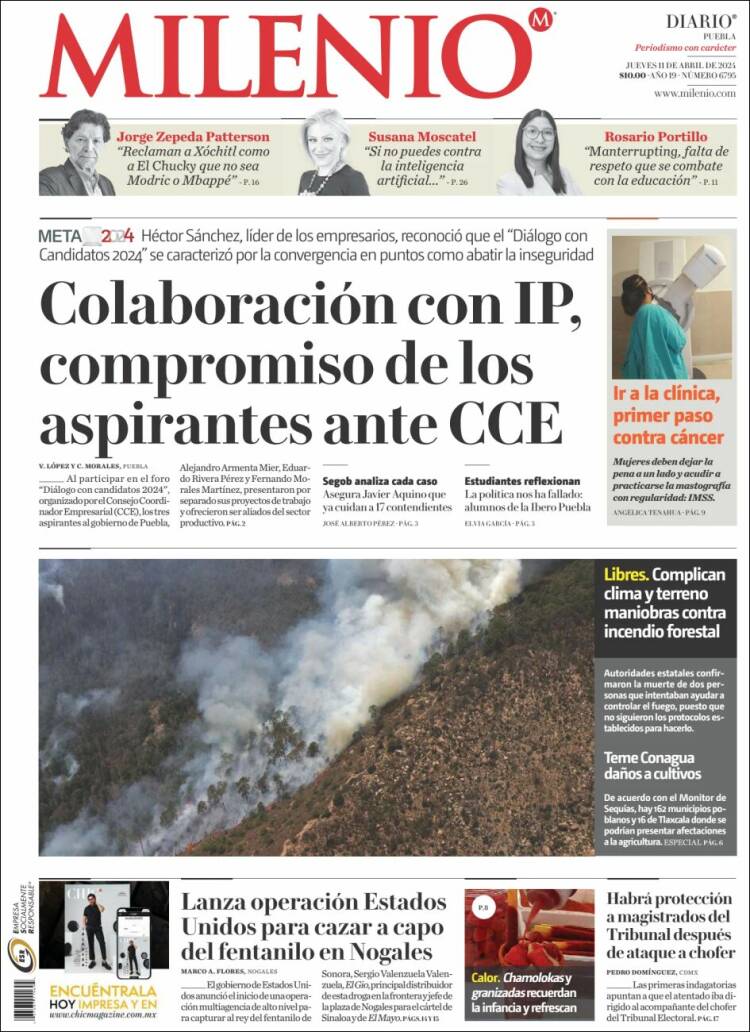 Portada de Milenio de Puebla (M&eacute;xico)