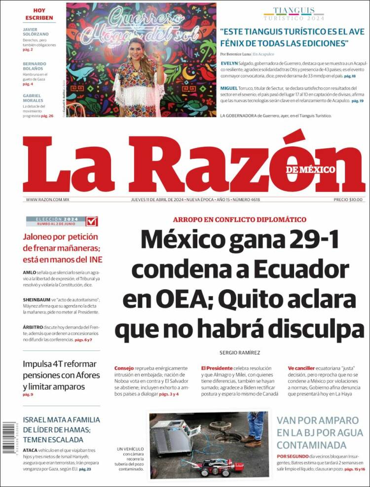 Portada de La Razón (M&eacute;xico)