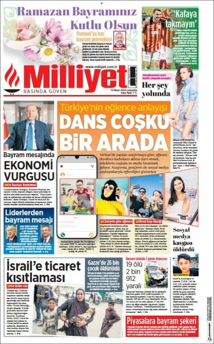 Portada de Milliyet (Turqu&iacute;a)