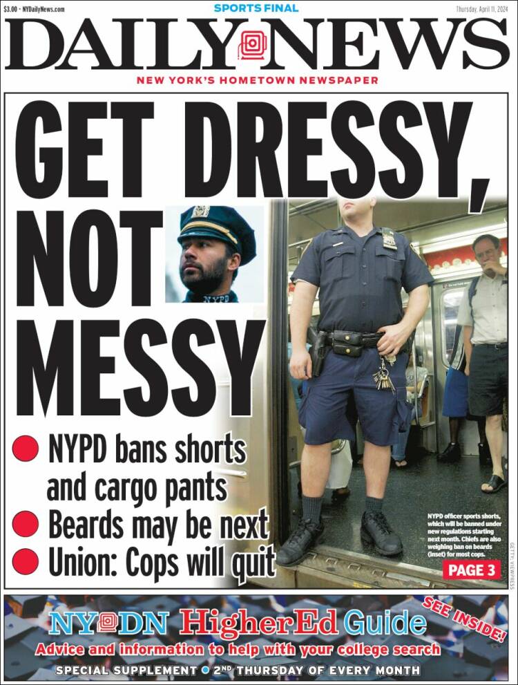 Portada de Daily News - New York (USA)