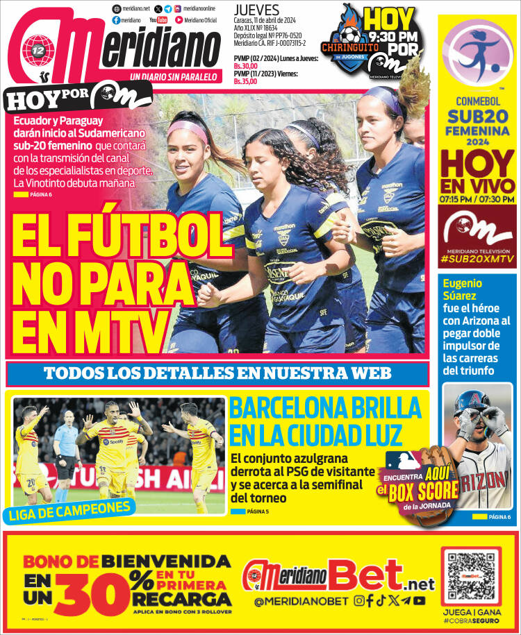 Portada de Meridiano (Venezuela)