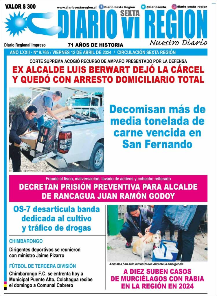 Portada de Diario VI Región (Chile)