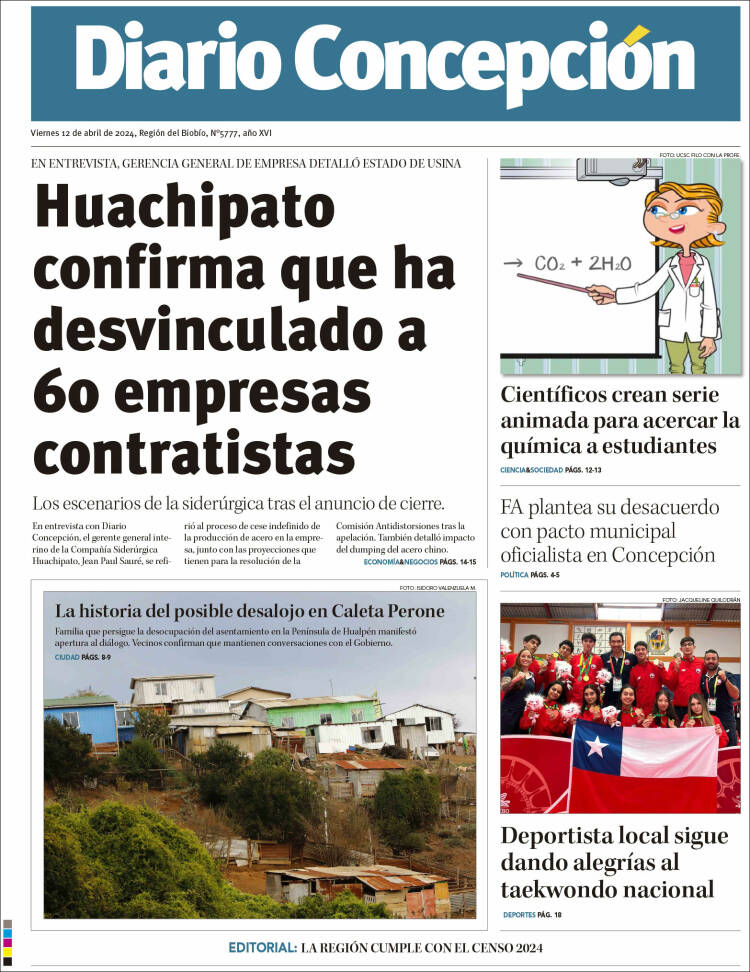 Portada de Diario de Concepción (Chile)