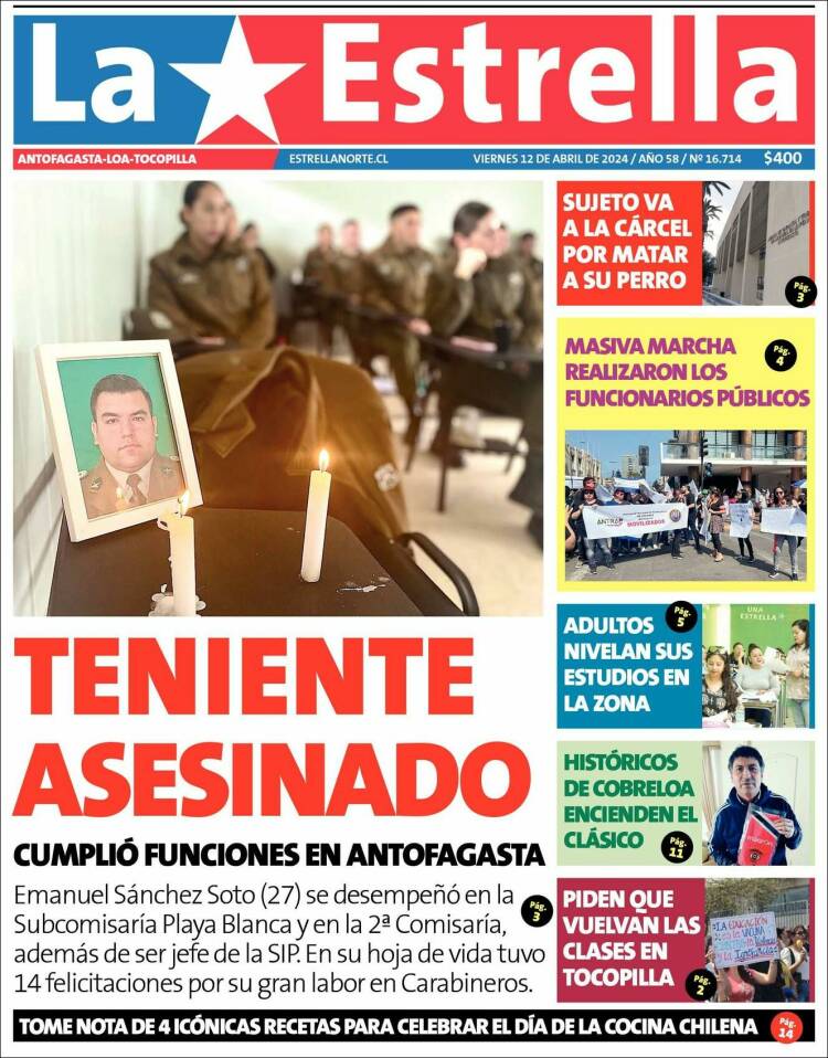 Portada de La Estrella de Tocopilla (Chile)