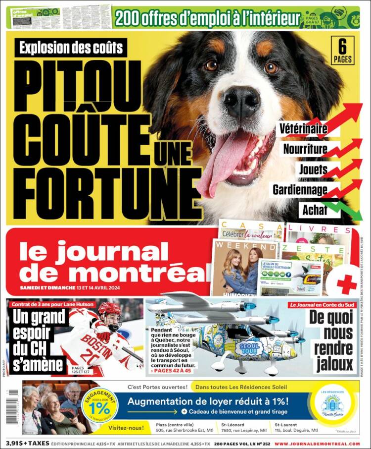 Portada de Le Journal de Montréal (Canadá)