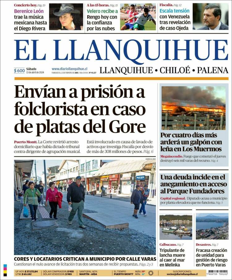 Portada de El Llanquihue (Chile)